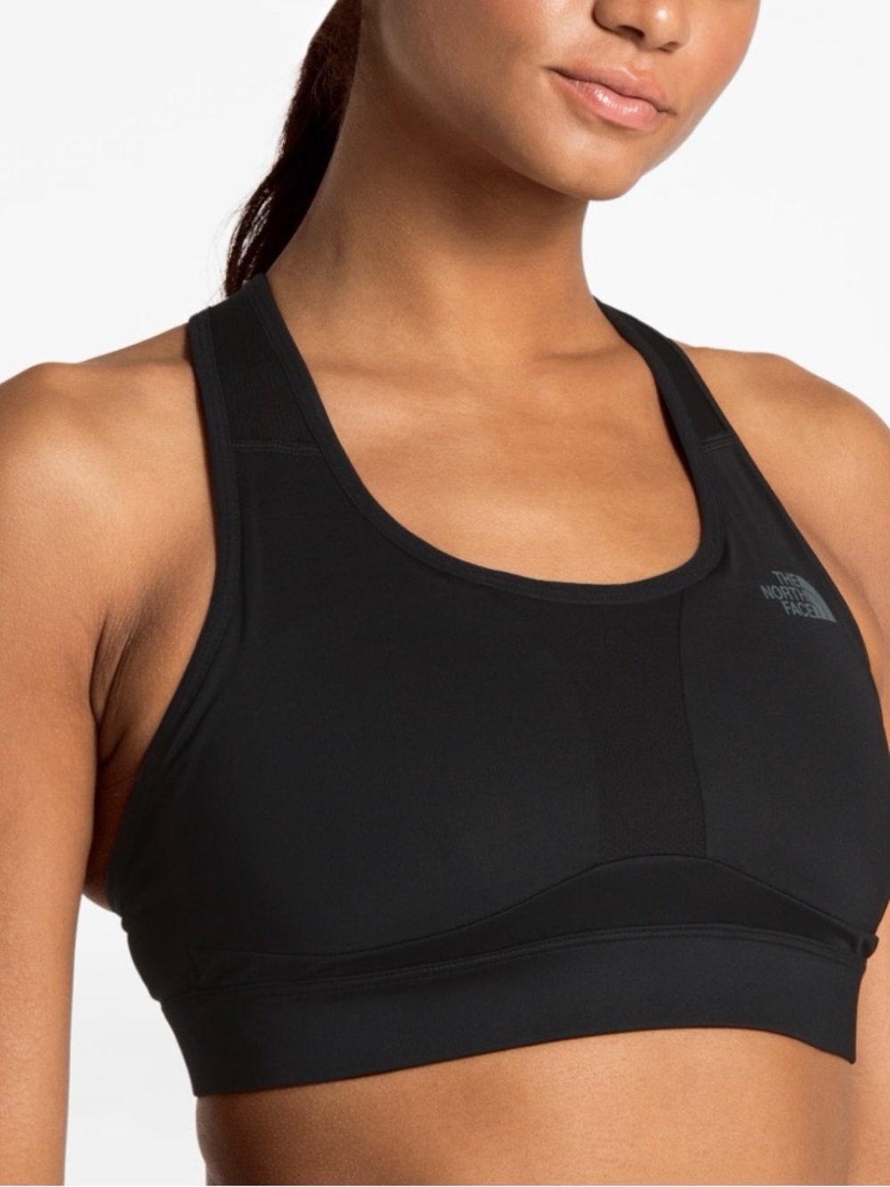 The North Face Black Performance Racerback Sports Bra C- D cups size XL